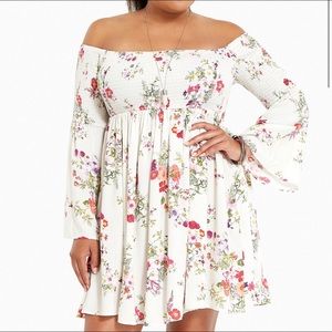 Torrid ivory floral challis dress